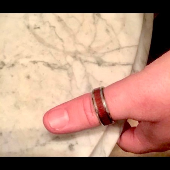 9mm Cobalt Ring with Rosewood Inlay Accent - Picture 3 of 3